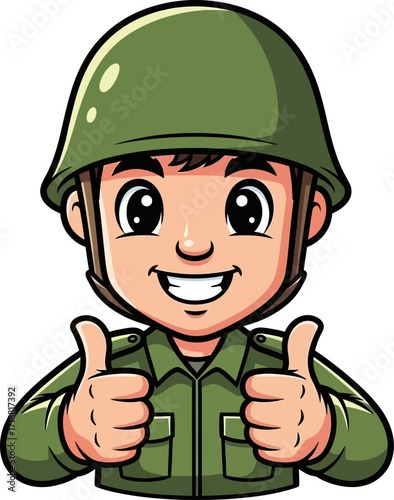a soldiers thumbsup positive attitude, military, success, isolated on transparent background