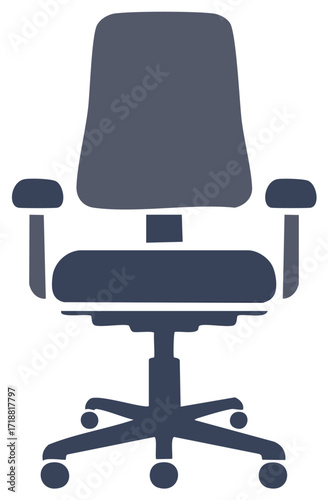Ergonomic Office Chair Illustration, Adjustable Height, Back Support, Furniture Design, Business Comfort