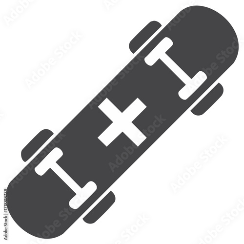 Stylish snowboard icon showcasing extreme sport culture, winter adventure, and board design concept