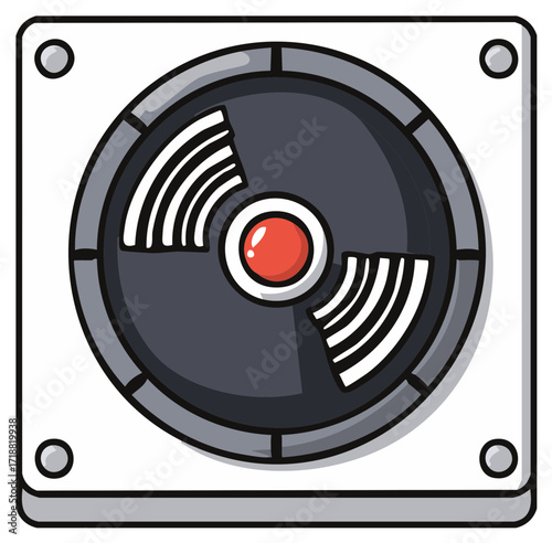 Record Button with Analog Recording, Retro Audio Recording, Audio Tape Icon