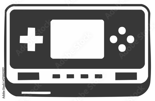 Handheld Video Game Console Illustration Retro Gaming Entertainment Device, Vector Graphics