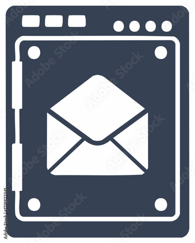 Secure Email Icon with an Envelope in a Digital Safe for Online Data Protection