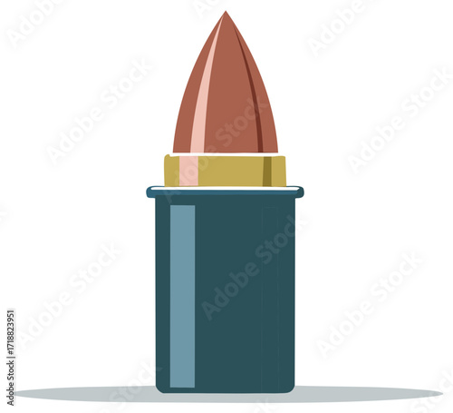 Single bullet cartridge with pointed projectile and brass casing