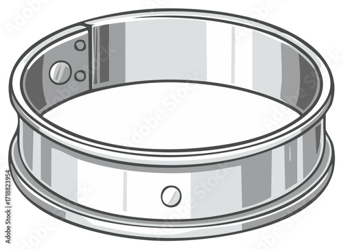 Metallic industrial circular ring component engineering mechanical part illustration
