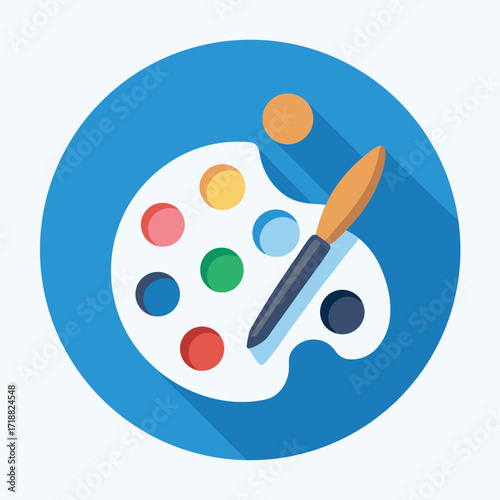 watercolor paints and brushes