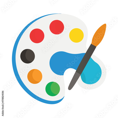 watercolor paints and brushes