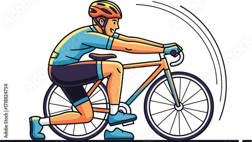 cyclists dynamic sprint a thrilling road race, isolated on transparent background