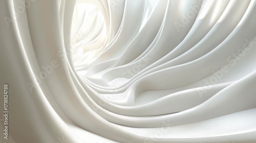 Abstract white swirls creating fluid, organic design with futuristic aesthetic