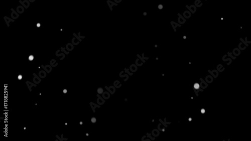 Christmas seasonal winter xmas snow and flakes animation particle overlay in black background 4k video