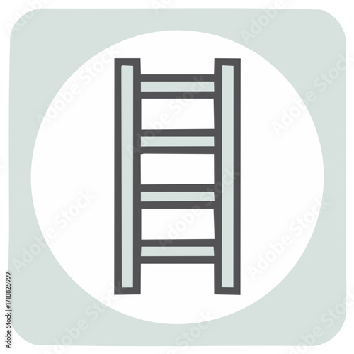 Simple vector illustration of a ladder for reaching new heights and overcoming challenges