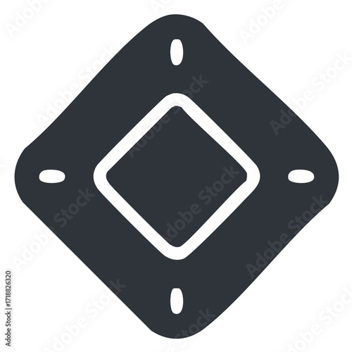 Minimalist baseball base icon with a simple hand drawn style. Flat sports equipment vector graphic.