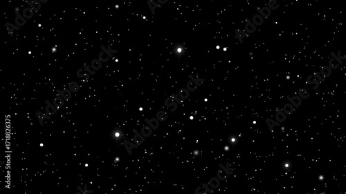 Christmas seasonal winter xmas snow and flakes animation particle overlay in black background 4k video