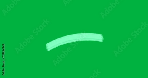 Designers applying mint green brushstroke arc on transparent background, adding marketing flair