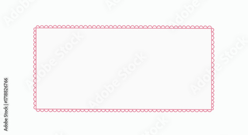 Charming pink scalloped border frames empty space for creative design projects, invitations, and feminine announcements