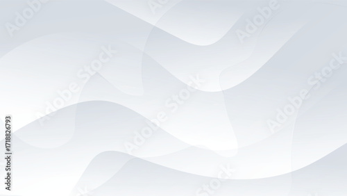 white and grey background with abstract wavy shape decoration
