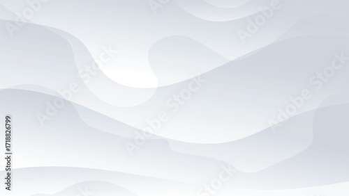 white and grey background with abstract wavy shape decoration