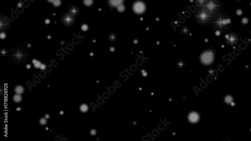 Christmas seasonal winter xmas snow and flakes animation particle overlay in black background 4k video