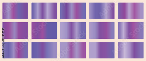 Set of colorful gradients. The texture of a smooth metal surface. A collection of multicolored metallic gradients. Vector illustration. eps 10 