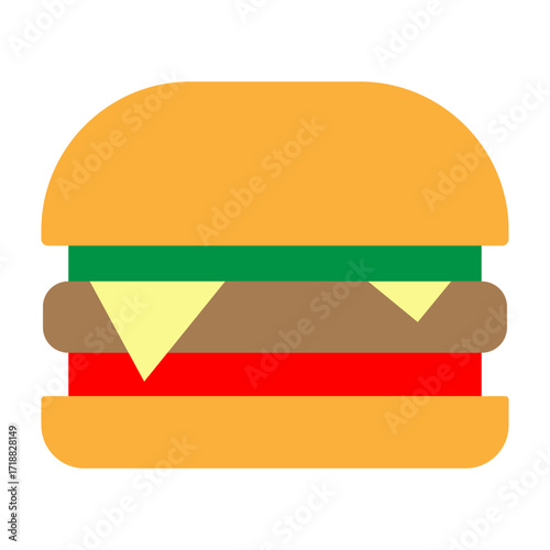 Hamburger Vector Flat Icon Design