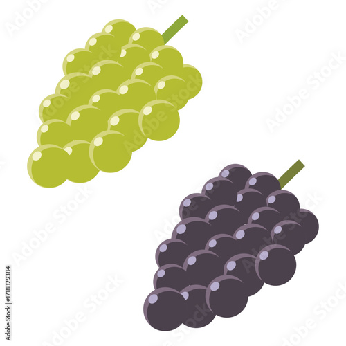 マスカットとブドウのイラストセット