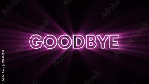 Good bye text line Animation, neno sign effect