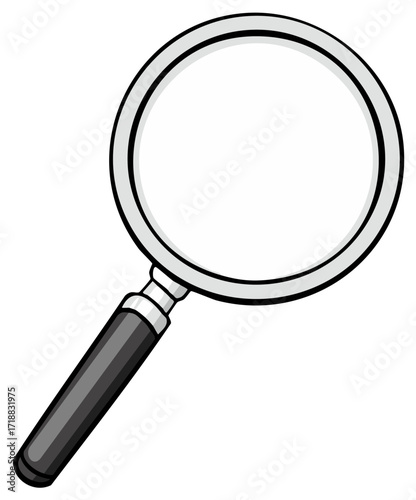 Magnifying Glass Illustration, Hand Lens for Search or Examination, Detectives Find Clues