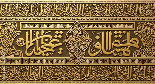 Islamic Calligraphy Golden Art Decor.