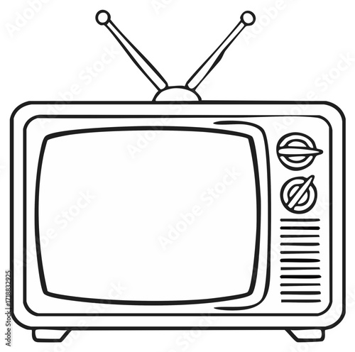 Retro television set illustration