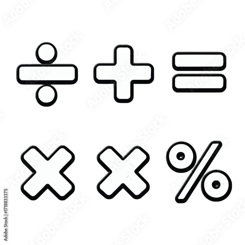 Vector illustration of illustration of mathematical symbols