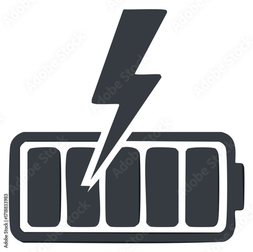 Battery charging icon illustration for mobile devices or electrical equipment