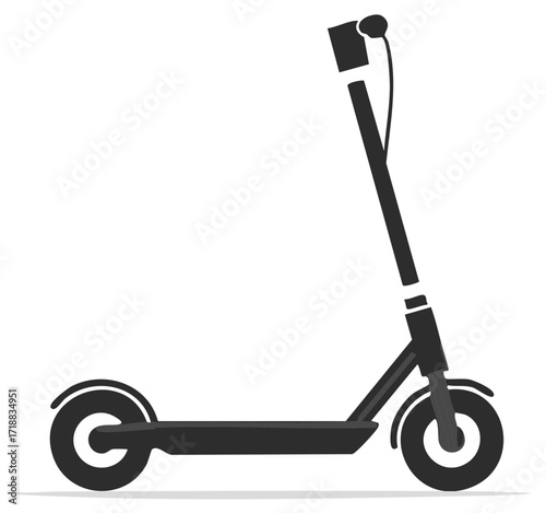 Sleek black electric scooter isolated on white background for modern transport concepts