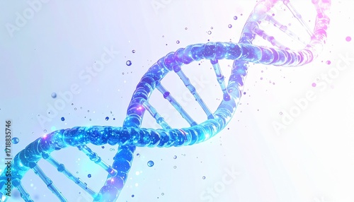 Glowing DNA Helix A Futuristic Abstract 3D Render