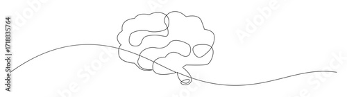 Brain Continuous Line Art Drawing