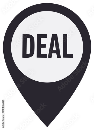 Black and White Location Pin Icon with DEAL Text for Special Offer Business Promotion Free Download Black and White Location Pin Icon with DEAL Text for Special Offer Business Promotion - GFXLoad