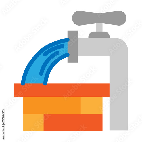 Tubewell Vector Flat Icon Design