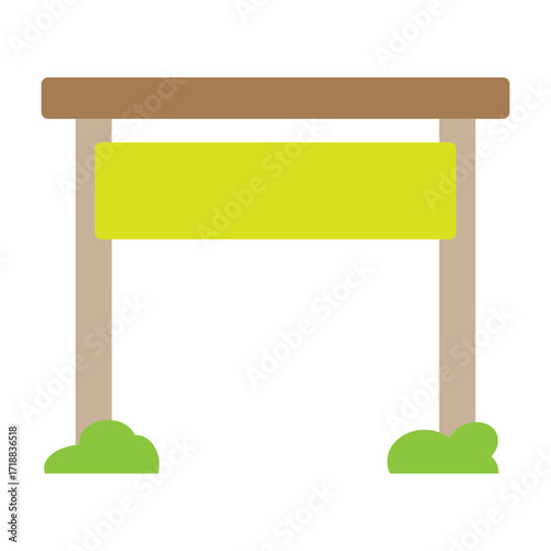 Torri Gate Vector Flat Icon Design