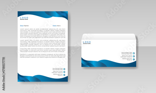Unique clean and stylish letterhead and envelope design