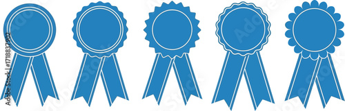 Blue ribbon award graphic vector design element template