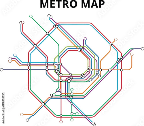 Metro subway map design for transportation and city planning