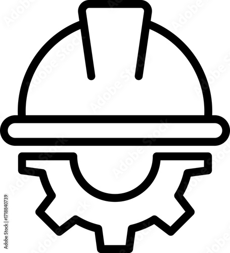 Black engineer icon - outline