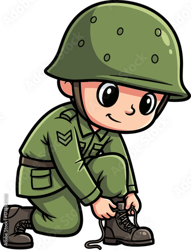 little soldiers bootlace a tiny heros quiet determination, isolated on transparent background