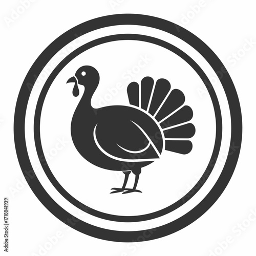 A charming graphic illustration of a stylized turkey, perfect for celebrating Thanksgiving traditions and the festive autumn season with family and friends