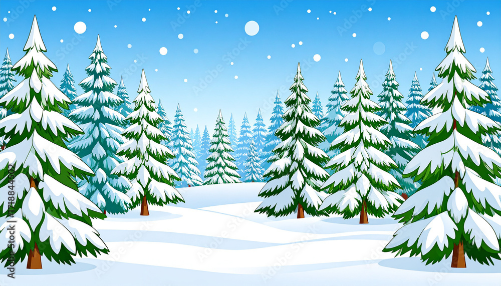 Obraz premium winter landscape with trees vector
