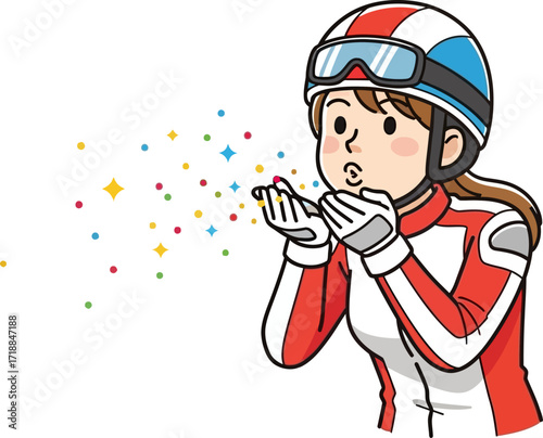 racing girls magical stardust wish a cartoon of hope and dreams, isolated on transparent background