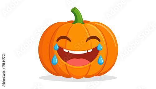 Laughing Pumpkin Emoji A Hilarious Halloween Illustration