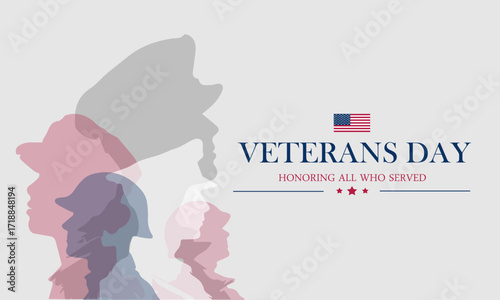 Happy Veterans Day United States of America background vector illustration