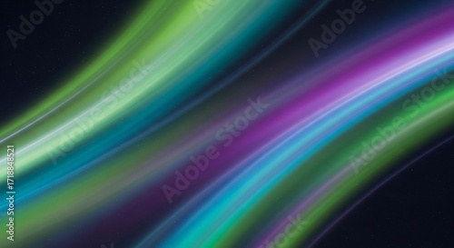 Dynamic abstract light streaks background with blue green and purple hues