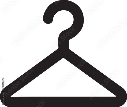 Closet hanger line icon silhouette vector for clothing, wardrobe, fashion storage, and laundry design, EPS file.