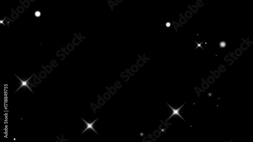 Christmas seasonal winter xmas snow and flakes animation particle overlay in black background 4k video