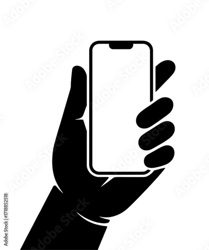 Hand Holding a Smartphone Silhouette